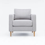 NINO FABRIC ARMCHAIR - PLATINUM/NATURAL LEG