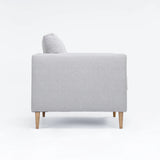 NINO FABRIC ARMCHAIR - PLATINUM/NATURAL LEG