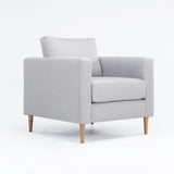 NINO FABRIC ARMCHAIR - PLATINUM/NATURAL LEG