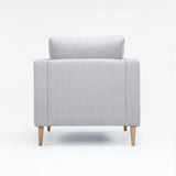 NINO FABRIC ARMCHAIR - PLATINUM/NATURAL LEG