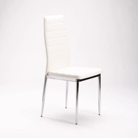 NINO LEATHER TOUCH CHROME DINING CHAIR - WHITE