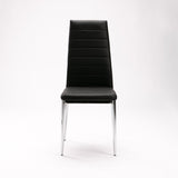 NINO LEATHER TOUCH CHROME DINING CHAIR - BLACK