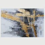 OIL PAINTING ART ZW - GREYS & GOLD 120X80