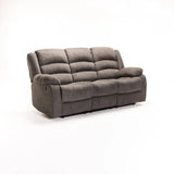 OLI FABRIC 3 SEATER RECLINER - DARK GREY