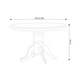 OLIVER 120cm ROUND DINING TABLE - MAHOGANY
