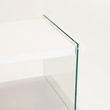 OPAL 45x45cm 8MM TEMPERED GLASS SIDE TABLE-WH
