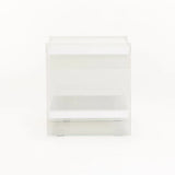 OPAL 45x45cm 8MM TEMPERED GLASS SIDE TABLE-WH
