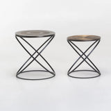 PAROS SET OF 2 TABLES - BLACK/GOLD