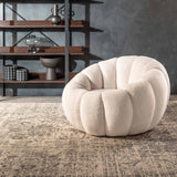 PEARL FLEECE FABRIC CHAIR - CREAM