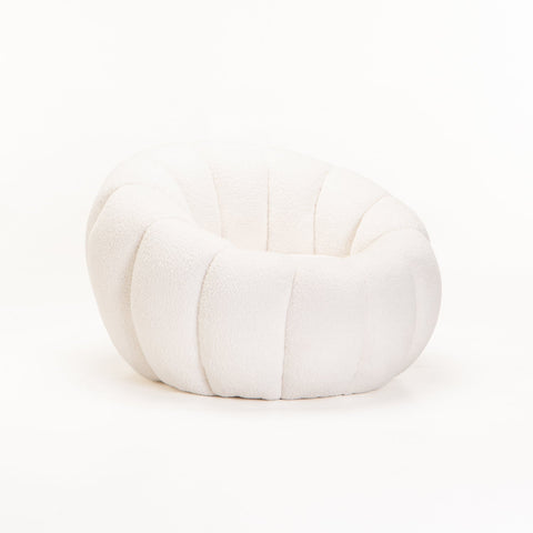 PEARL FLEECE FABRIC CHAIR - CREAM