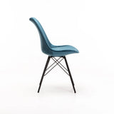 PETA VELVET DINING CHAIR - PETROL BLUE