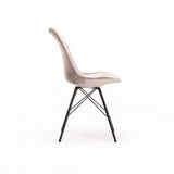 PETA VELVET DINING CHAIR - TAUPE