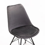 PETA VELVET DINING CHAIR - GREY