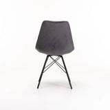 PETA VELVET DINING CHAIR - GREY