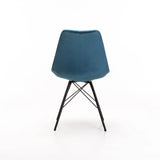 PETA VELVET DINING CHAIR - PETROL BLUE