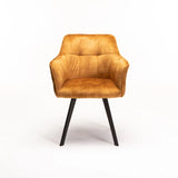 PIA DELUXE VELVET DINING CHAIR - MUSTARD