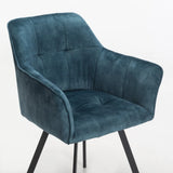 PIA DELUXE VELVET DINING CHAIR - TEAL