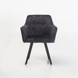 PIA DELUXE VELVET DINING CHAIR - GREY