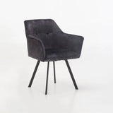 PIA DELUXE VELVET DINING CHAIR - GREY