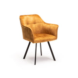 PIA DELUXE VELVET DINING CHAIR - MUSTARD