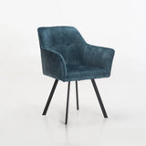 PIA DELUXE VELVET DINING CHAIR - TEAL