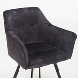 PIA DELUXE VELVET DINING CHAIR - GREY