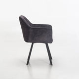 PIA DELUXE VELVET DINING CHAIR - GREY