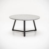 POPPY 80cm ROUND COFFEE TABLE - GREY MARBLE