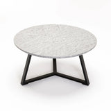 POPPY 80cm ROUND COFFEE TABLE - GREY MARBLE