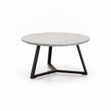 POPPY 80cm ROUND COFFEE TABLE - GREY MARBLE