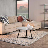 POPPY 80cm ROUND COFFEE TABLE - GREY MARBLE