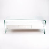 PORT 120x60cm 12MM TEMP GLASS COFFEE TABLE W/DR - WHITE