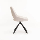 PRATO FABRIC DINING CHAIR W/SWIVEL - CREAM