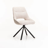 PRATO FABRIC DINING CHAIR W/SWIVEL - CREAM