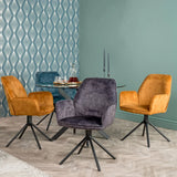 QUINN DELUXE VELVET DINING CHAIR - GREY