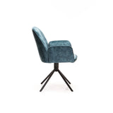 QUINN DELUXE VELVET DINING CHAIR - TEAL