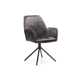 QUINN DELUXE VELVET DINING CHAIR - GREY