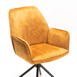 QUINN DELUXE VELVET DINING CHAIR - MUSTARD