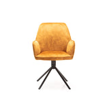 QUINN DELUXE VELVET DINING CHAIR - MUSTARD