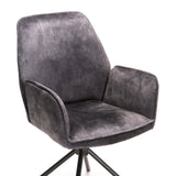 QUINN DELUXE VELVET DINING CHAIR - GREY