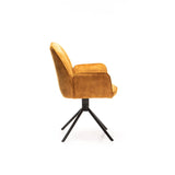 QUINN DELUXE VELVET DINING CHAIR - MUSTARD