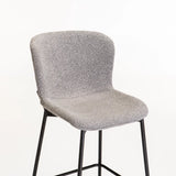 RAE BOUCLE FABRIC BARSTOOL - GREY