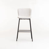 RAE BOUCLE FABRIC BARSTOOL - CREAM