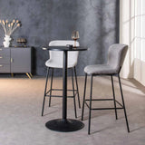 RAE BOUCLE FABRIC BARSTOOL - GREY