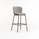 RAE BOUCLE FABRIC BARSTOOL - GREY