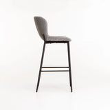 RAE BOUCLE FABRIC BARSTOOL - GREY