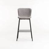 RAE BOUCLE FABRIC BARSTOOL - GREY