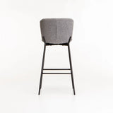 RAE BOUCLE FABRIC BARSTOOL - GREY