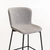 RAE BOUCLE FABRIC KITCHEN STOOL - GREY