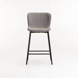 RAE BOUCLE FABRIC KITCHEN STOOL - GREY